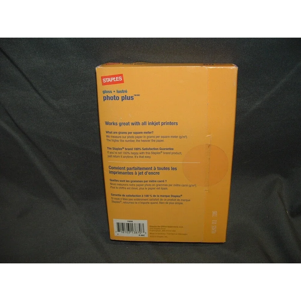 New, Sealed Staples Photo Plus Gloss Ink Jet Photo Paper 4x6 19898 - 60 sheets